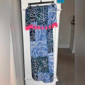 Lilly Pulitzer Blue and Pink Midi Dress